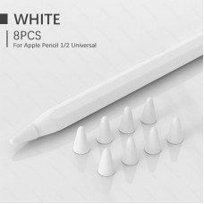 Чехол TPU Goojodoq для наконечника стилуса Apple Pencil (1-2 поколение) (8шт) White