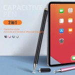 Стилус универсальный Goojodoq 2 в 1 Capacitive Fiber Mini Metal Rose Gold