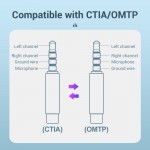 Адаптер Audio 3.5мм-3.5мм Vention M/F CTIA-OMTP gold-plated 0.10m Gold (VAB-S06-B010)