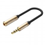 Адаптер Audio 3.5мм-3.5мм Vention M/F CTIA-OMTP gold-plated 0.10m Gold (VAB-S06-B010)