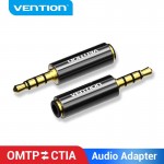 Адаптер Audio 3.5мм-3.5мм Vention M/F CTIA-OMTP gold-plated Brown (VAB-S06)