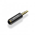 Адаптер Audio 3.5мм-3.5мм Vention M/F CTIA-OMTP gold-plated Brown (VAB-S06)