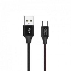 Кабель USB-Type-C SkyDolphin S55T Neylon 2.4A 1m Black (USB-000436)