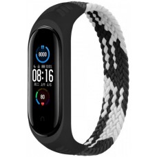 Ремешок Nylon BeCover Elastic Style для Xiaomi Mi Band 5 6 Size M Black White (706147)
