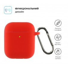 Чехол ArmorStandart TPU Ultrathin With Hook для кейса наушников Apple AirPods 2 Red (ARM59691)