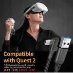 Кабель USB-Type-C Gtwin 90° Degrees Oculus Quest Gen2 Link VR USB 3.1 Gen1 5Gbps 3A 5m Black