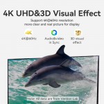 Кабель Type-C-HDMI 2.0 4K 60Hz HDCP 2.2 Thunderbolt 3 Vention Cotton Braided 1m Grey (CRBBF)