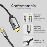 Кабель Type-C-HDMI 2.0 4K 60Hz HDCP 2.2 Thunderbolt 3 Vention Cotton Braided 1m Grey (CRBBF)