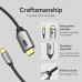 Кабель Type-C-HDMI 2.0 4K 60Hz HDCP 2.2 Thunderbolt 3 Vention Cotton Braided 2m Grey (CRBBH)