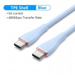 Кабель Type-C-Type-C Vention TPU PD 100W QC 4.0 5A 480мbps 1.5m Blue (TAWSG)