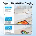 Кабель Type-C-Type-C 3.1 Gen2 Vention TPE Nylon Thunderbolt 3 4K 60Hz PD 100W 5A 10Gbps nickel-plated 2m Grey (TAHHH)