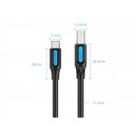 Кабель Type-C-Type-B 3.0 Vention PVC 1m 5Gbps Black (CQVBF)