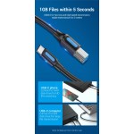 Кабель Type-C-Type-B 3.0 Vention PVC 1m 5Gbps Black (CQVBF)