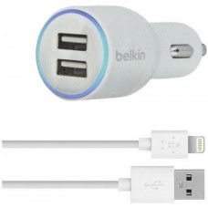 АЗУ Belkin Dual Car Charger 2USB 10W 2.1A + cable USB-Lightning White (ARM45242)