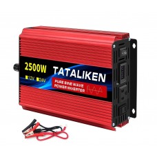 Инвертор преобразователь напряжения Tataliken 2500W 12V-220V Display Red