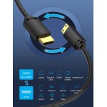 Кабель HDMI-miniHDMI v.2.0 Vention Metal GND 4K 60Hz 18Gbps HDR Video Dolby Audio 2m Black (AGHBH)