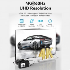Кабель HDMI-microHDMI v.2.0 Vention Metal GND 4K 60Hz 18Gbps HDR Video Dolby Audio 1.5m Black (AGIBG)