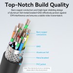 Кабель HDMI-microHDMI v.2.0 Vention Metal GND 4K 60Hz 18Gbps HDR Video Dolby Audio 1m Black (AGIBF)