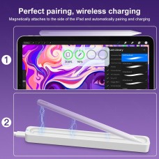 Стилус для планшета Goojodoq Apple iPad 2018-2023 Goojodoq GD13 Wireless Magnetic 0.6mm White + БЗУ