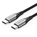 Кабель Type-C-Type-C Vention TPE Nylon PD 60W 3A 480Mps nickel-plated 1.5m Grey (TADHG)