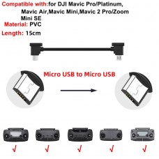 Кабель Goojodoq MicroUSB-MicroUSB PVC для пульта DJI Mavic 2 Pro/Pro / Platinum / Air / Mini/Mini SE / Zoom 0.15m Black (32866812366P15MM)