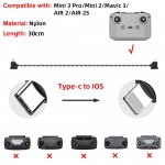Кабель Goojodoq Type-C-Lightning Nylon для пульта RC-N1 DJI Mavic 3 / Air 2/2S / Mini 2/3 Pro 0.3m Black (32866812366N130TL)