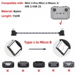Кабель Goojodoq Type-C-MicroUSB Nylon для пульта RC-N1 DJI Mavic 3 / Air 2/2S / Mini 2/3 Pro 0.15m Black (32866812366N115TM)
