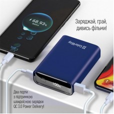 УМБ ColorWay Full power 1USB 1Type-C 20W Display 20000mAh Blue (CW-PB200LPG2BL-PDD)