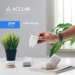 Сетевое зарядное устройство AccLab AL-TC125 1Type-C 5В 3A 25W QC PD 3.0 White (1283126538841)