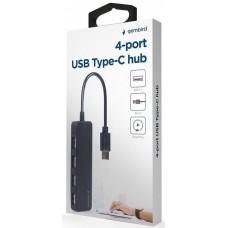 USB HUB Gembird 4USB 2.0 Type-C-USB пластик Black (UHB-CM-U2P4-01)