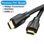 Кабель HDMI-HDMI v.2.1 Vention PVC Shell 8K 60Hz 4K 120Hz 48Gbps HDR 3D 2m Black (AANBH)