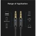 Кабель Audio Aux 3.5мм-3.5мм Vention F/F Fabric Braided gold-plated 3m Black (BAGBI)