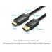 Кабель DisplayPort-HDMI v.1.2 Vention Cotton 4K 2K 60Hz 21.6Gbps 1.5m Black (HFKBG)