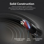 Кабель Audio 3.5мм-3.5мм Vention TRS 2xM/F Cotton Braided 0.3m Black (BHFBY)