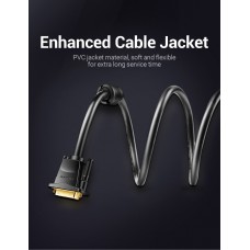 Кабель DVI-D-DVI-D (24+1) Vention PVC 2K 60Hz Dual Linik gold-plated 5m Black (EAABJ)