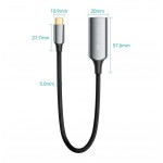 Кабель Type-C-HDMI 2.0 Vention Thunderbolt 3/4 4K 60Hz 2K 120Hz Cotton Braided 0.25m Grey (CREBC)