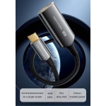 Кабель Type-C-HDMI 2.0 Vention Thunderbolt 3/4 4K 60Hz 2K 120Hz Cotton Braided 0.25m Grey (CREBC)