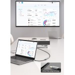 Кабель Type-C-HDMI 2.0 Vention Thunderbolt 3/4 4K 60Hz 2K 120Hz Cotton Braided 0.25m Grey (CREBC)