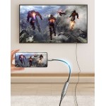 Кабель Type-C-HDMI 2.0 Vention Thunderbolt 3/4 4K 60Hz 2K 120Hz Cotton Braided 0.25m Grey (CREBC)