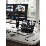 Кабель Type-C-HDMI 2.0 Vention Thunderbolt 3/4 4K 60Hz 2K 120Hz Cotton Braided 0.25m Grey (CREBC)