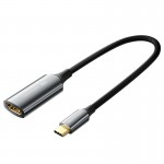 Кабель Type-C-HDMI 2.0 Vention Thunderbolt 3/4 4K 60Hz 2K 120Hz Cotton Braided 0.25m Grey (CREBC)