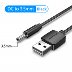 Кабель USB-DC3.5mm Vention PVC 5V 2A 1m Black (CEXBF)