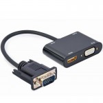 Адаптер Cablexpert VGA-HDMI-VGA (M/F) 0.15m Black (A-VGA-HDMI-02)