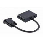 Адаптер Cablexpert VGA-HDMI-VGA (M/F) 0.15m Black (A-VGA-HDMI-02)