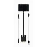 Адаптер Cablexpert VGA-HDMI-VGA (M/F) 0.15m Black (A-VGA-HDMI-02)