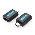 Адаптер Type-C-USB 3.0 Vention PVC Black (CDUB0)