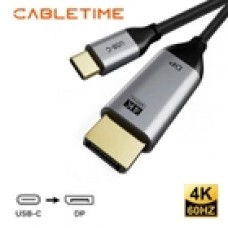 Кабель Cabletime Type-C-DisplayPort 2m (CC20H) Silver