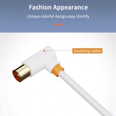 Кабель Coaxial Cabletime антенний 2m Г-образный 90 градусов Male to Female 75OHM White (CF35L)