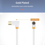 Кабель Coaxial Cabletime антенний 2m Г-образный 90 градусов Male to Female 75OHM White (CF35L)