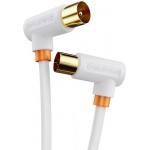 Кабель Coaxial Cabletime антенний 2m Г-образный 90 градусов Male to Female 75OHM White (CF35L)